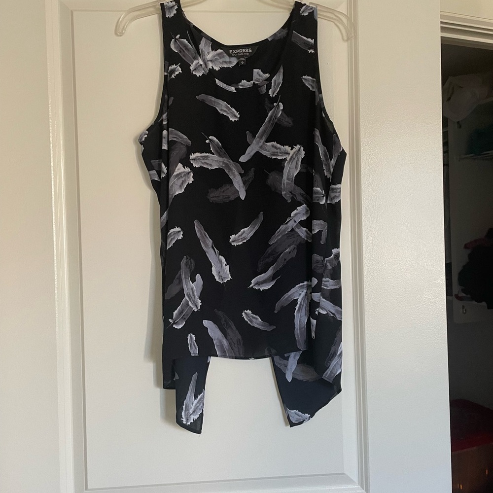 Express Brushstroke Black and White Tank Top